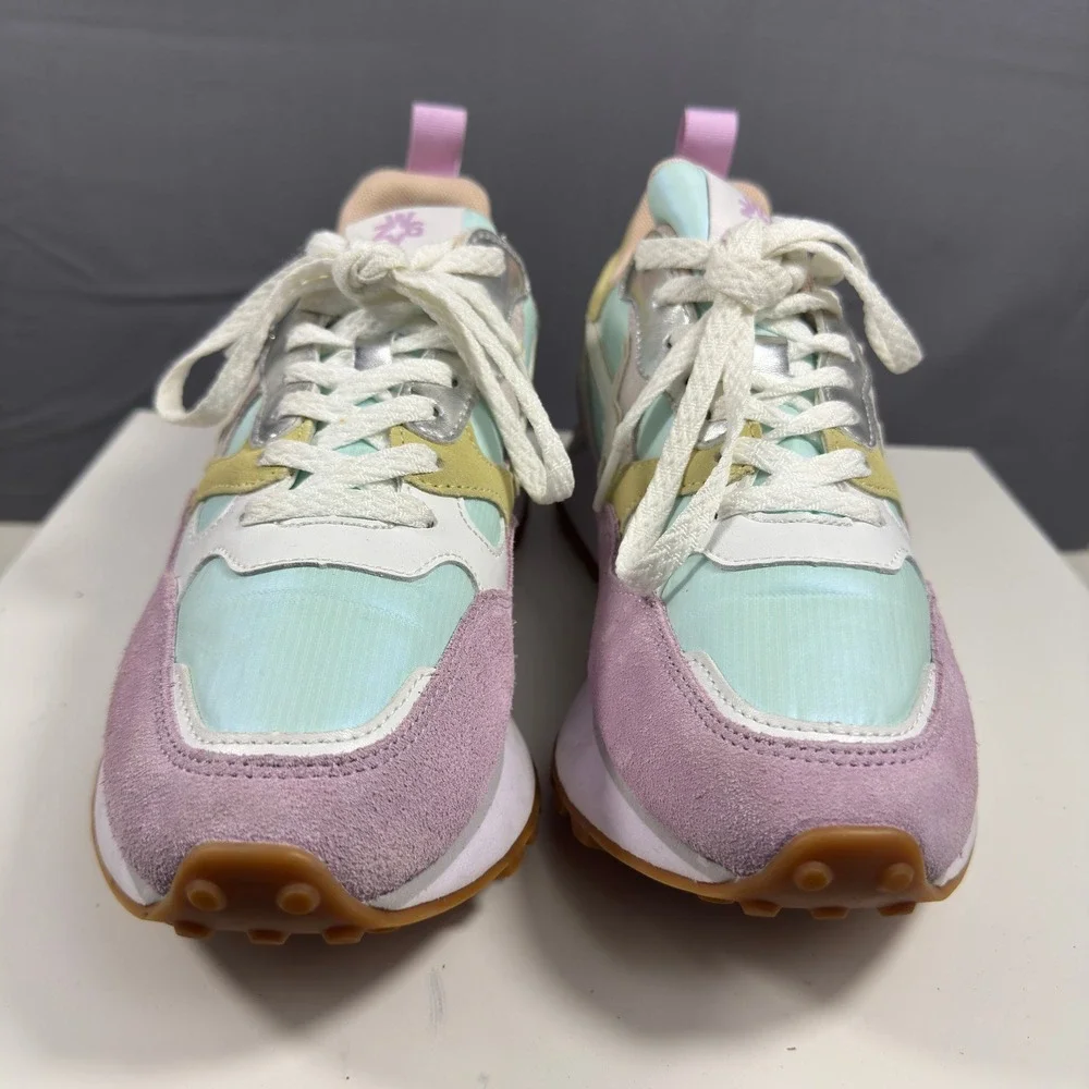 W6YZ Jet-M Sneakers Womens 7 Multi Pastel Suede Retro Running Shoes Wizz